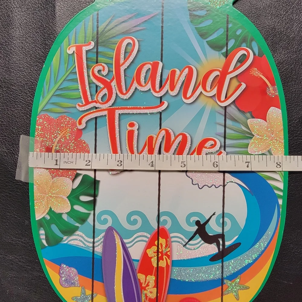Island Time Pineapple Wall Decor with Palm Tree